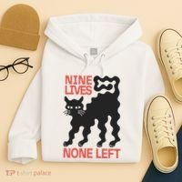 Cat Lovers Will Relate To Nine Lives None Left Humor Hoodie thumb 4