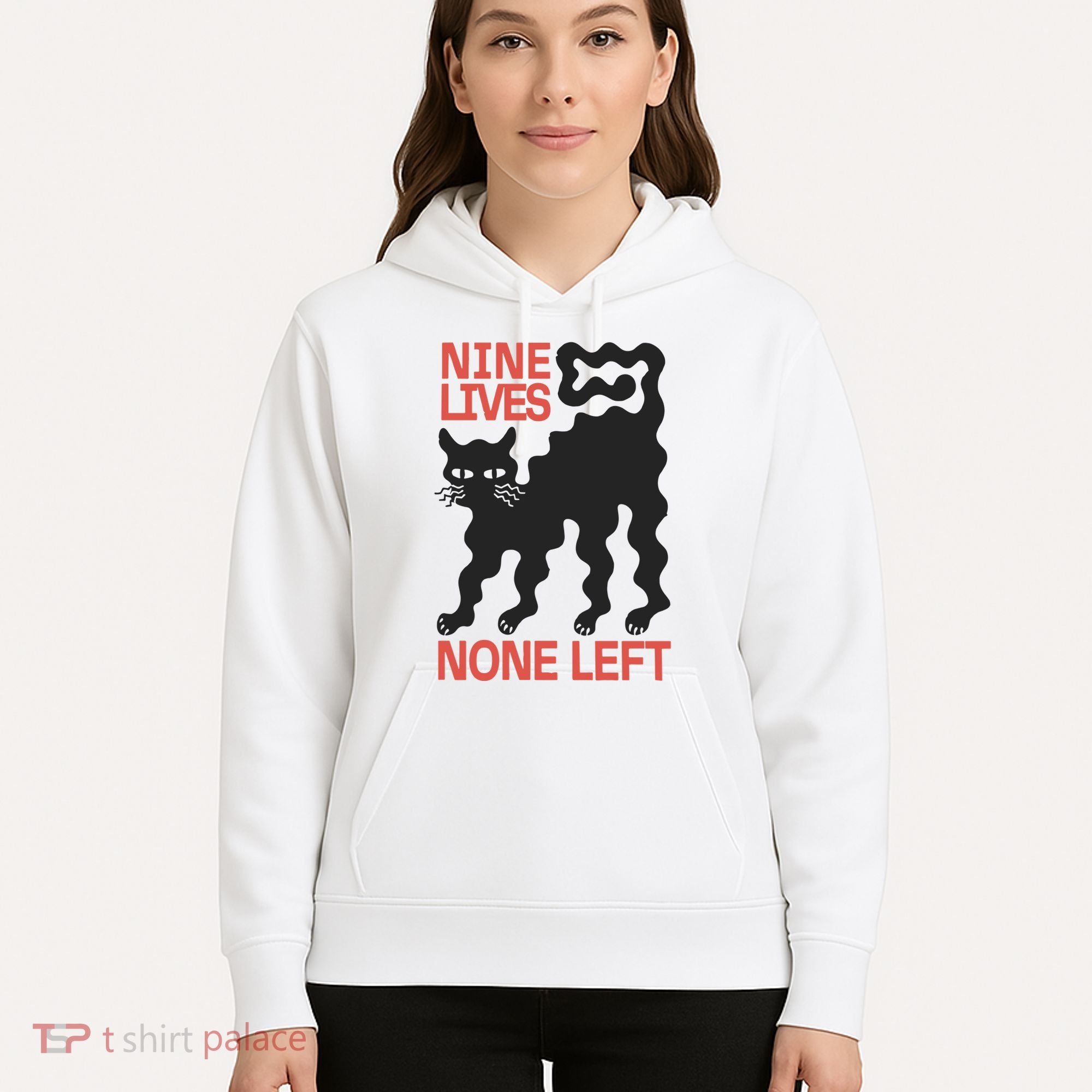 Cat Lovers Will Relate To Nine Lives None Left Humor Hoodie