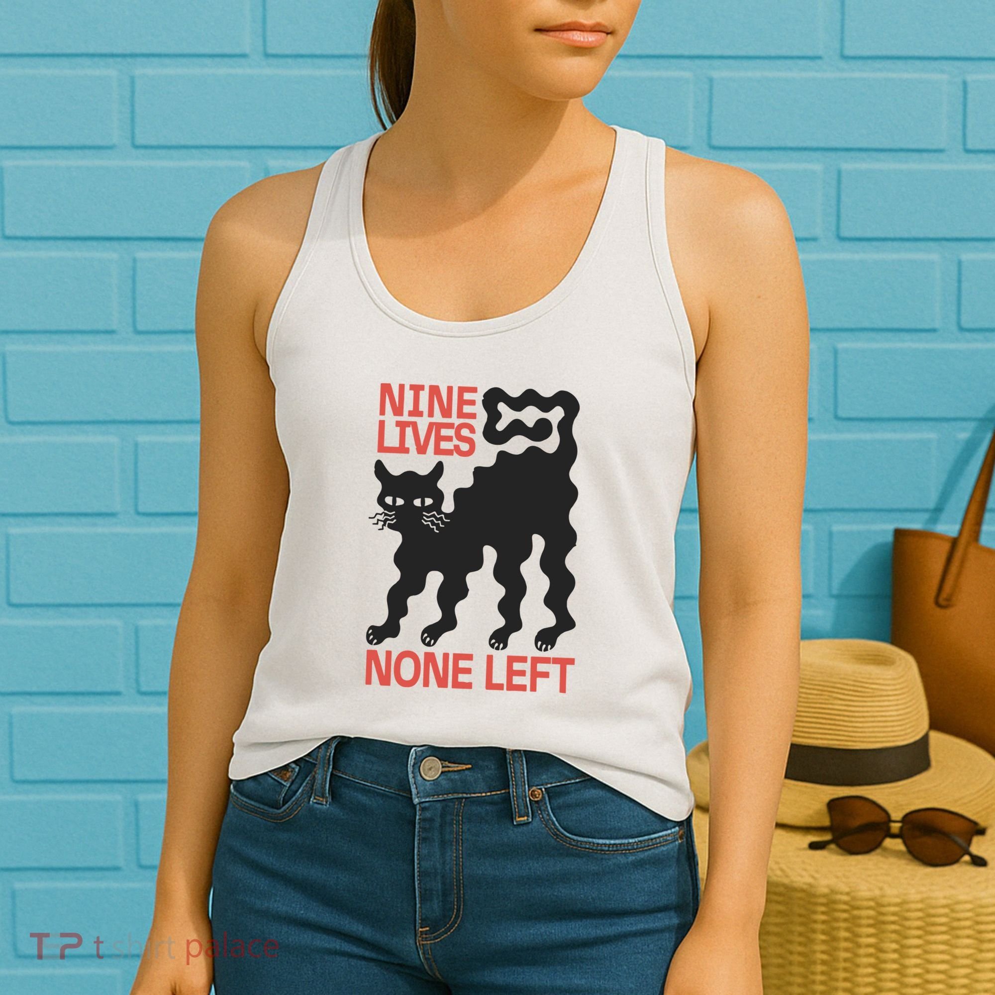 Cat Lovers Will Relate To Nine Lives None Left Humor Women's Tank Top