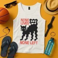 Cat Lovers Will Relate To Nine Lives None Left Humor Tank Top thumb 4