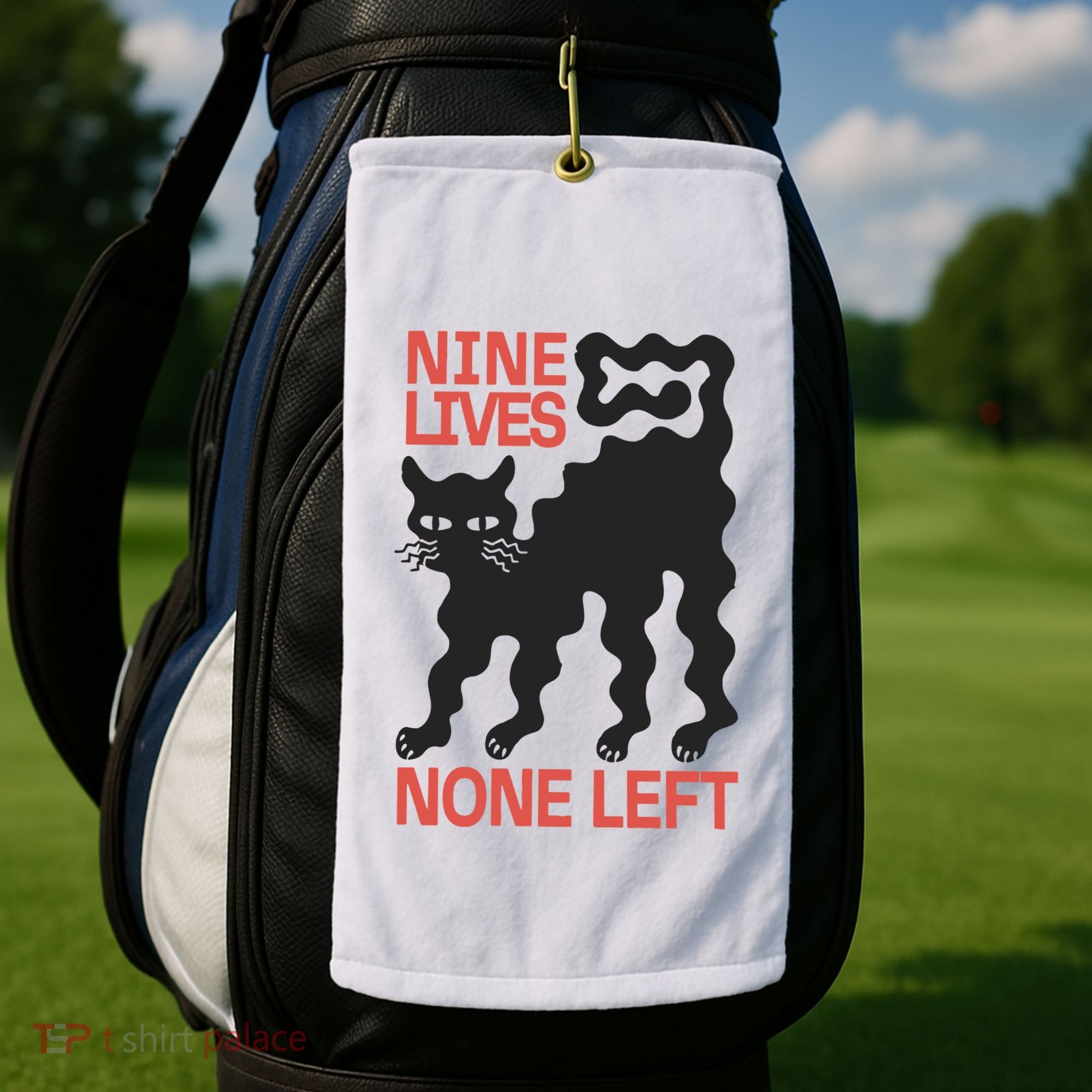 Cat Lovers Will Relate To Nine Lives None Left Humor Golf Towel