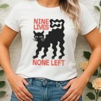 Cat Lovers Will Relate To Nine Lives None Left Humor Women's T-Shirt thumb 2