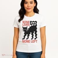 Cat Lovers Will Relate To Nine Lives None Left Humor Women's T-Shirt thumb 4