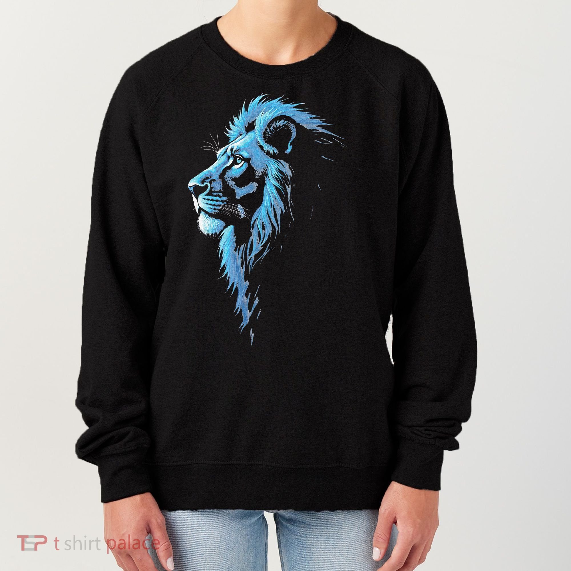 Cool Lion With Blue Eyes Gift Women's Sweatshirt