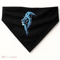 Cool Lion With Blue Eyes Gift USA-Made Doggie Bandana thumb 0