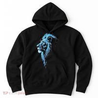 Cool Lion With Blue Eyes Gift Hoodie thumb 0