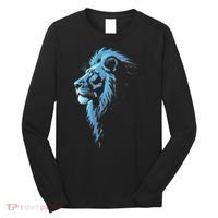Cool Lion With Blue Eyes Gift Long Sleeve Shirt thumb 0