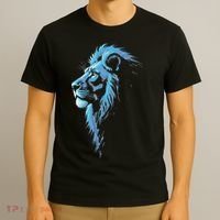 Cool Lion With Blue Eyes Gift T-Shirt thumb 3