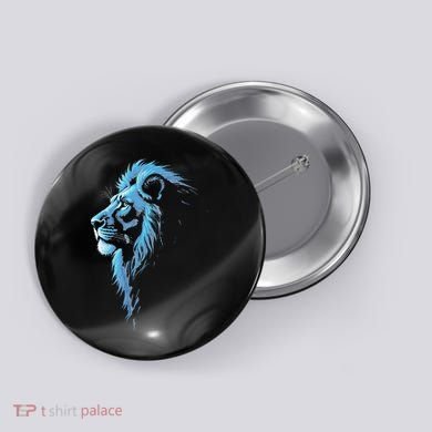 Cool Lion With Blue Eyes Gift Button