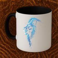 Cool Lion With Blue Eyes Gift Coffee Mug thumb 2