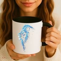 Cool Lion With Blue Eyes Gift Coffee Mug thumb 3