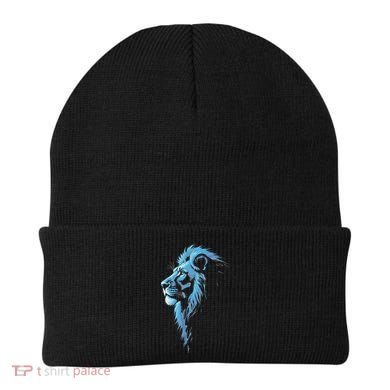 Cool Lion With Blue Eyes Gift Beanie