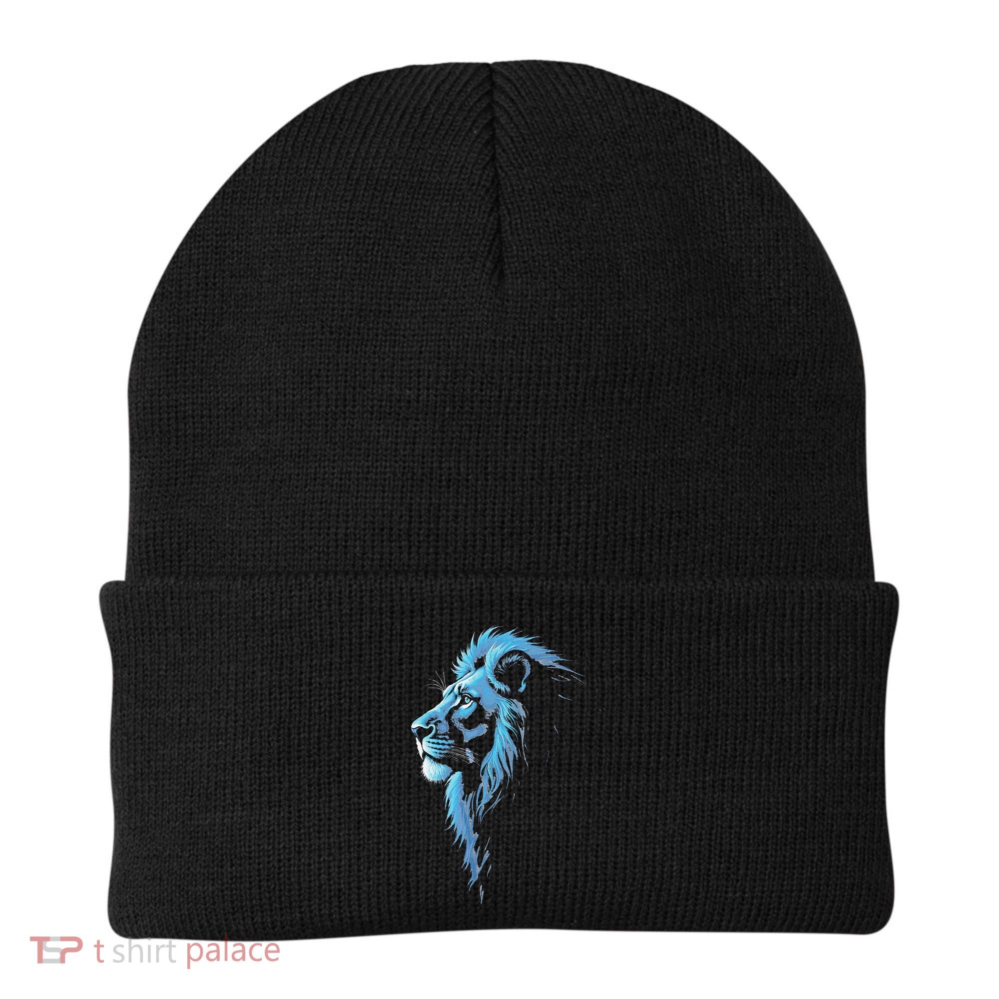 Cool Lion With Blue Eyes Gift Beanie