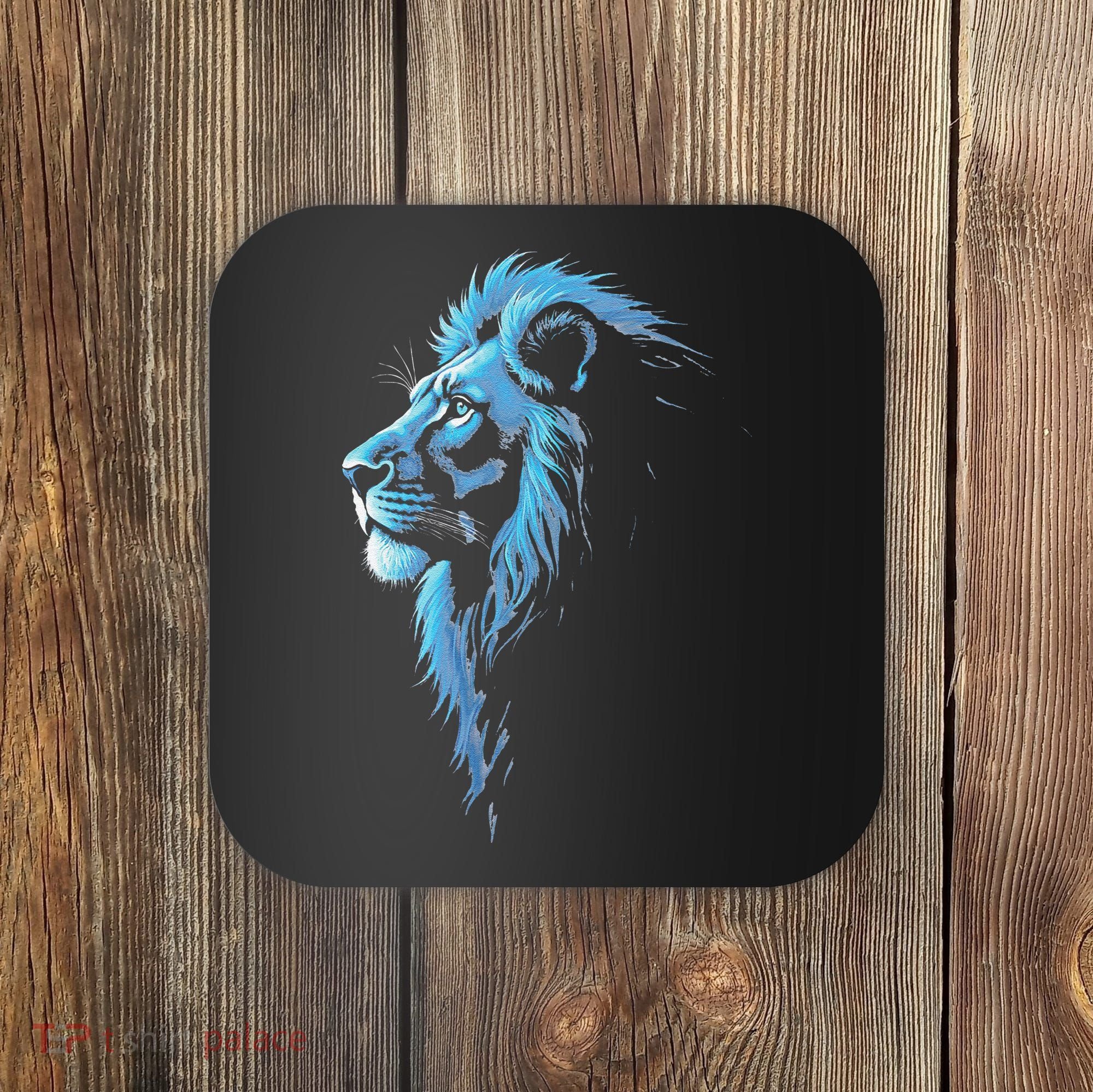 Cool Lion With Blue Eyes Gift Coaster