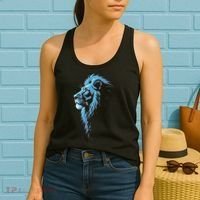 Cool Lion With Blue Eyes Gift Women's Tank Top thumb 2