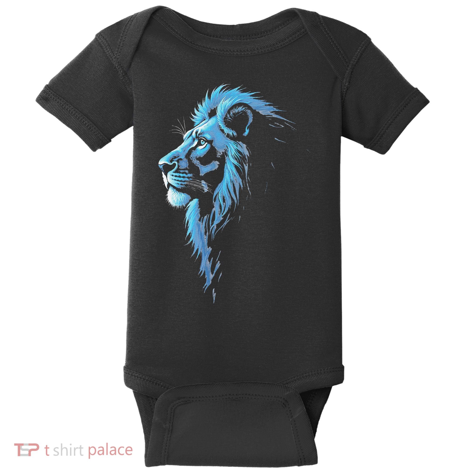 Cool Lion With Blue Eyes Gift Baby Bodysuit