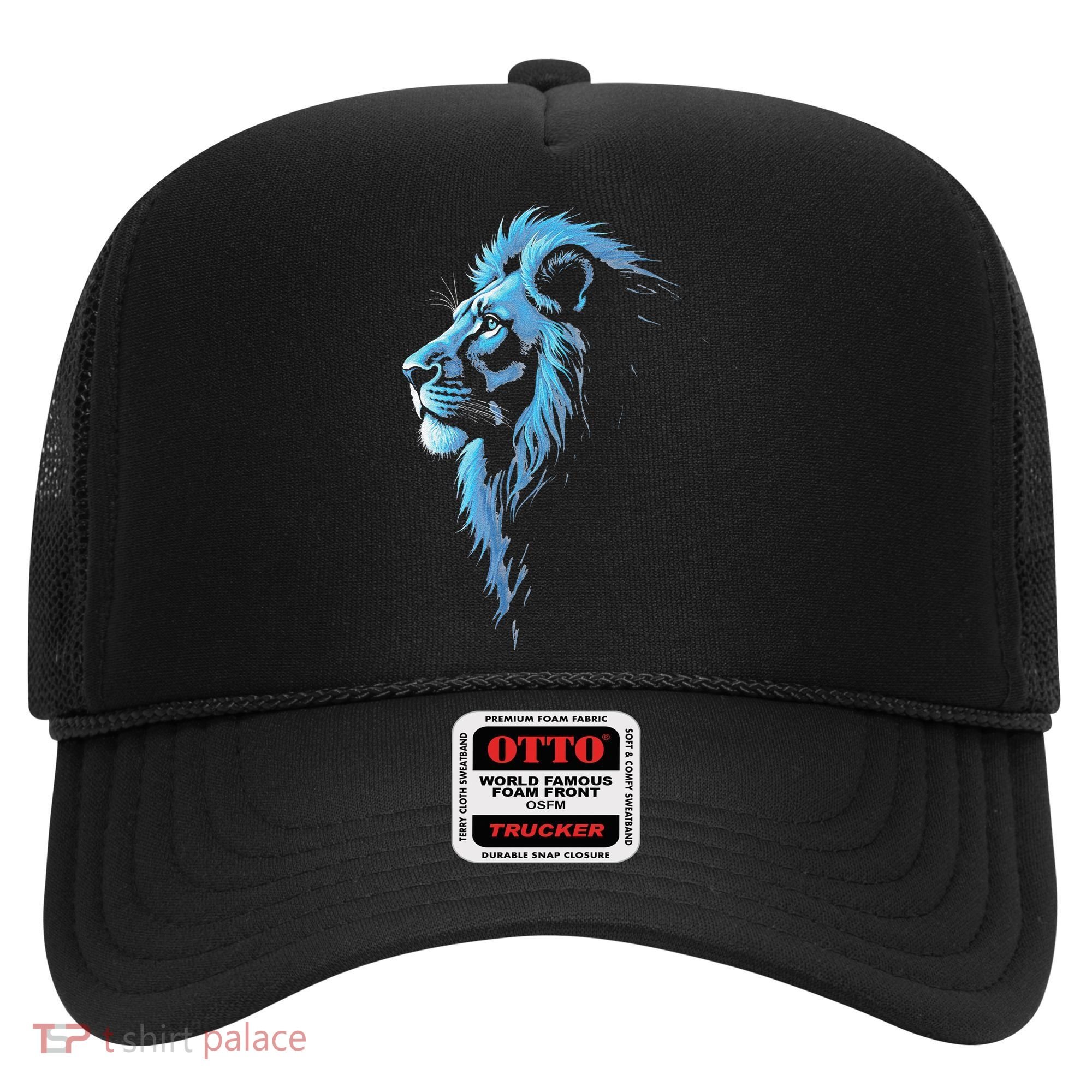 Cool Lion With Blue Eyes Gift Hat