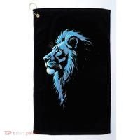 Cool Lion With Blue Eyes Gift Golf Towel thumb 0