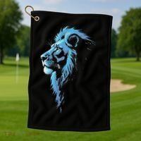 Cool Lion With Blue Eyes Gift Golf Towel thumb 1