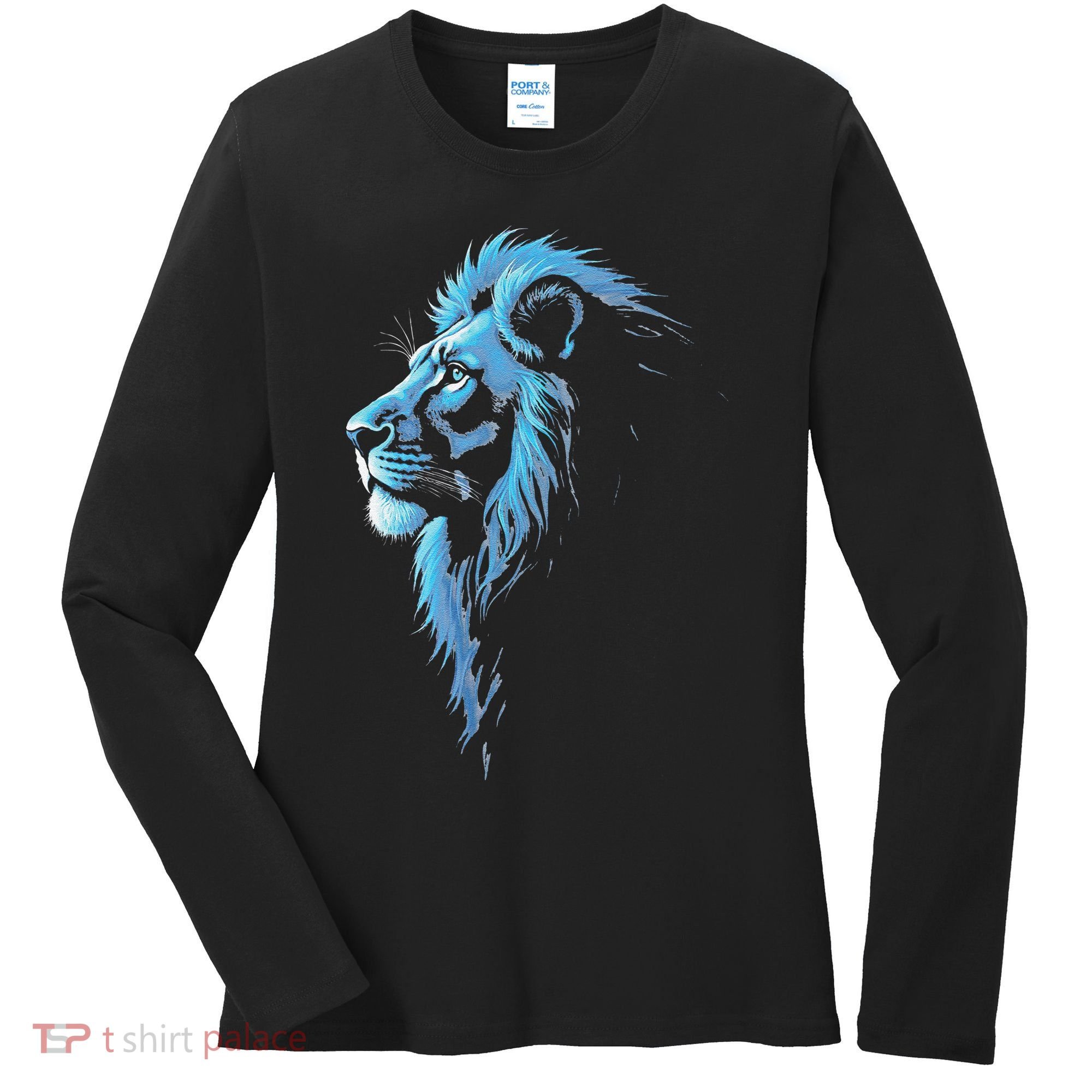 Cool Lion With Blue Eyes Gift Women's Long Sleeve Shirt