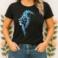 Cool Lion With Blue Eyes Gift Women's T-Shirt thumb 2