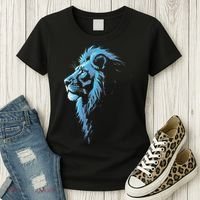 Cool Lion With Blue Eyes Gift Women's T-Shirt thumb 3