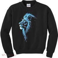 Cool Lion With Blue Eyes Gift Kids Sweatshirt thumb 0