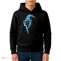 Cool Lion With Blue Eyes Gift Kids Hoodie thumb 4