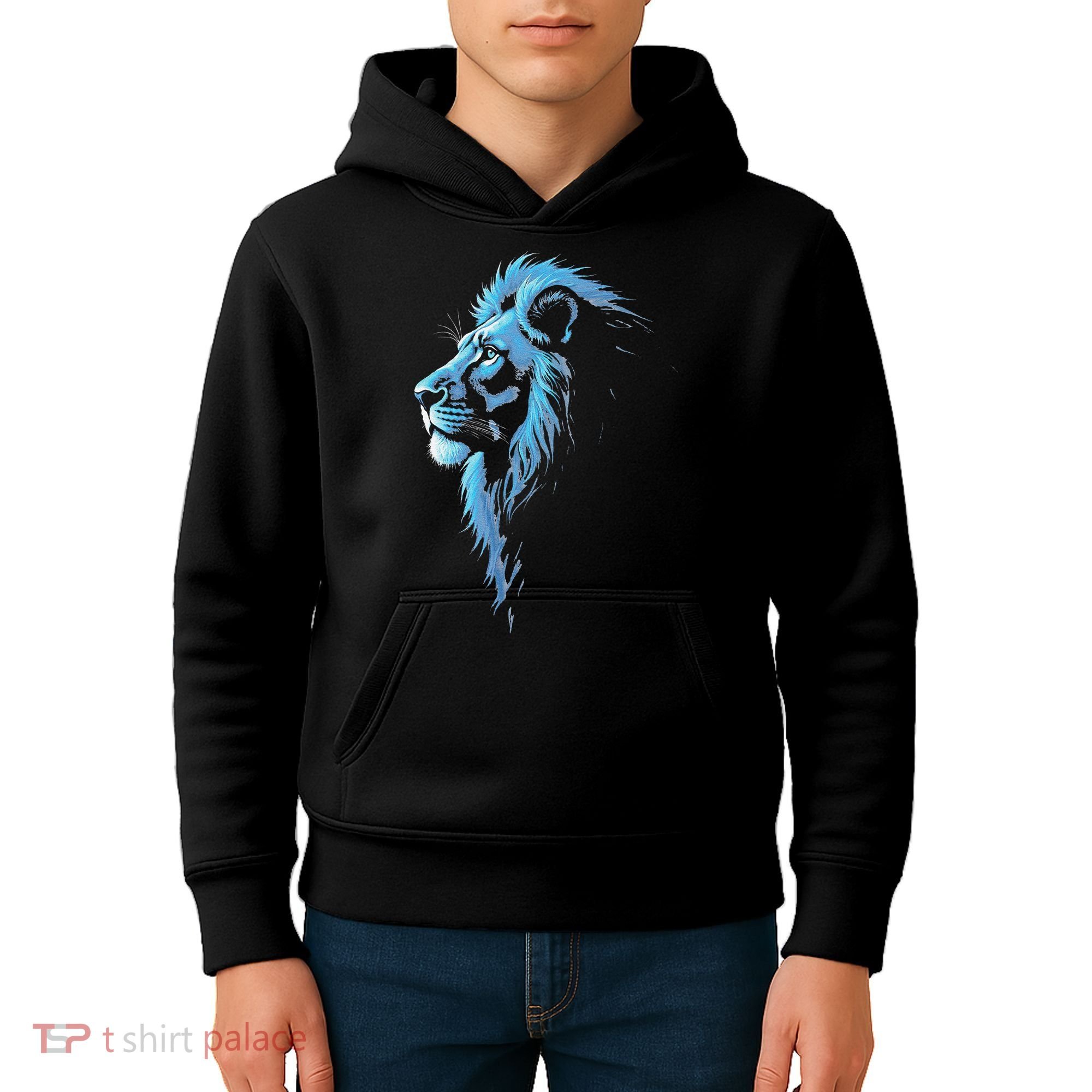 Cool Lion With Blue Eyes Gift Kids Hoodie