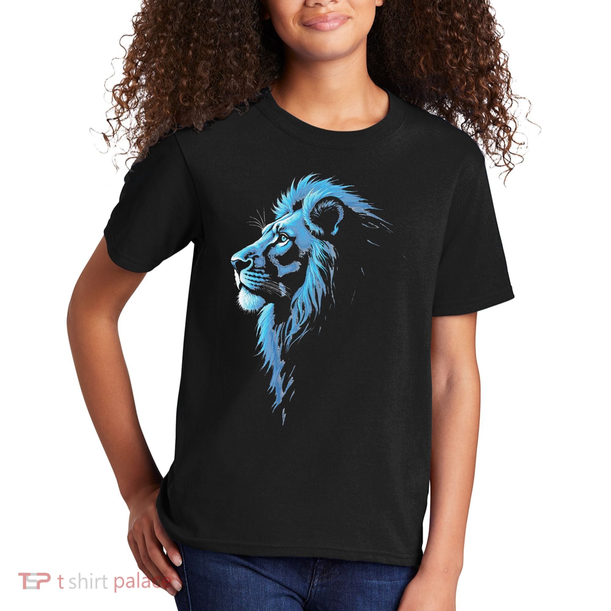 Cool Lion With Blue Eyes Gift Kids T-Shirt