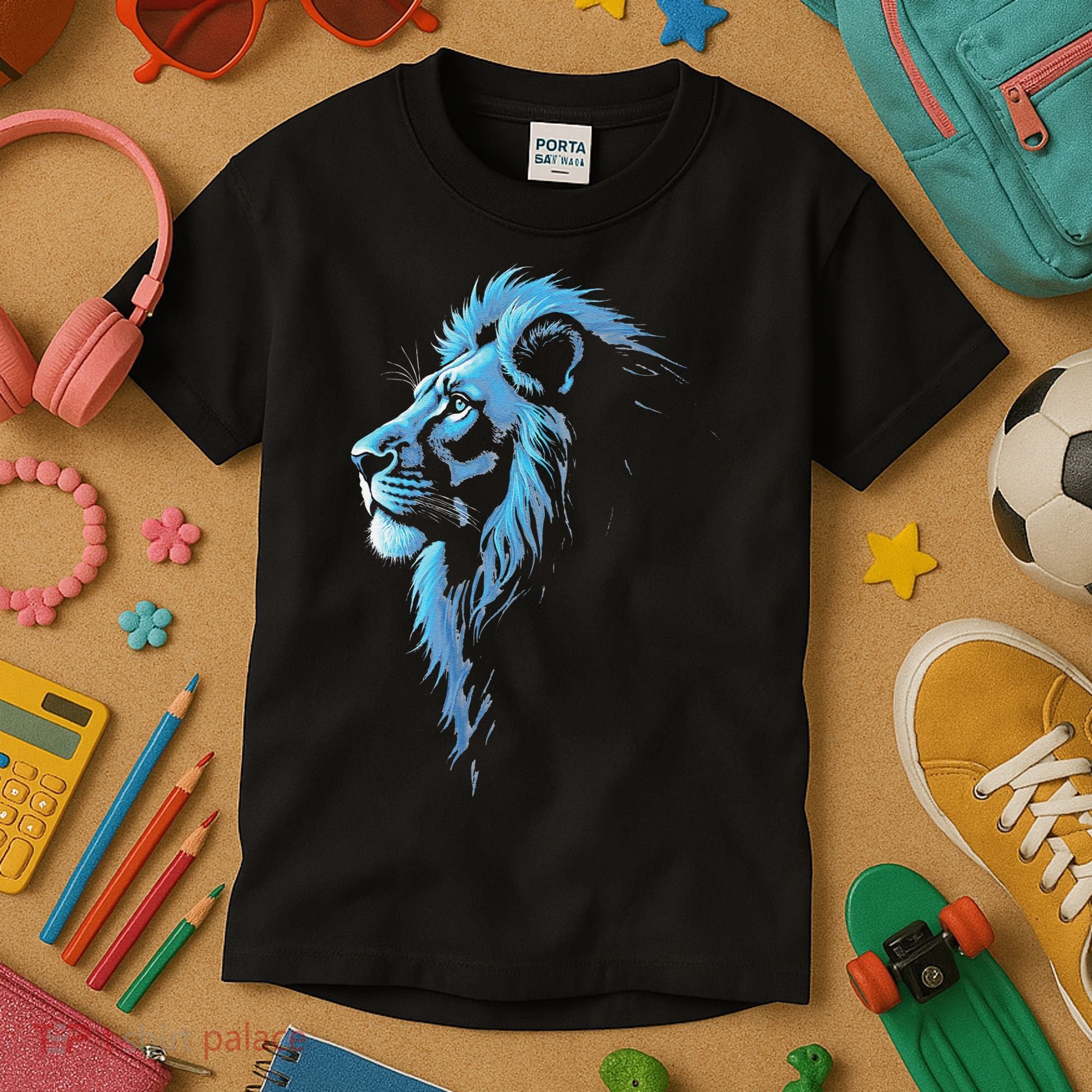Cool Lion With Blue Eyes Gift Kids T-Shirt