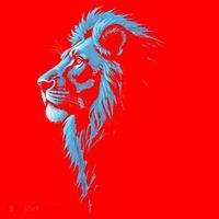 Cool Lion With Blue Eyes Gift Santa Hat thumb 1