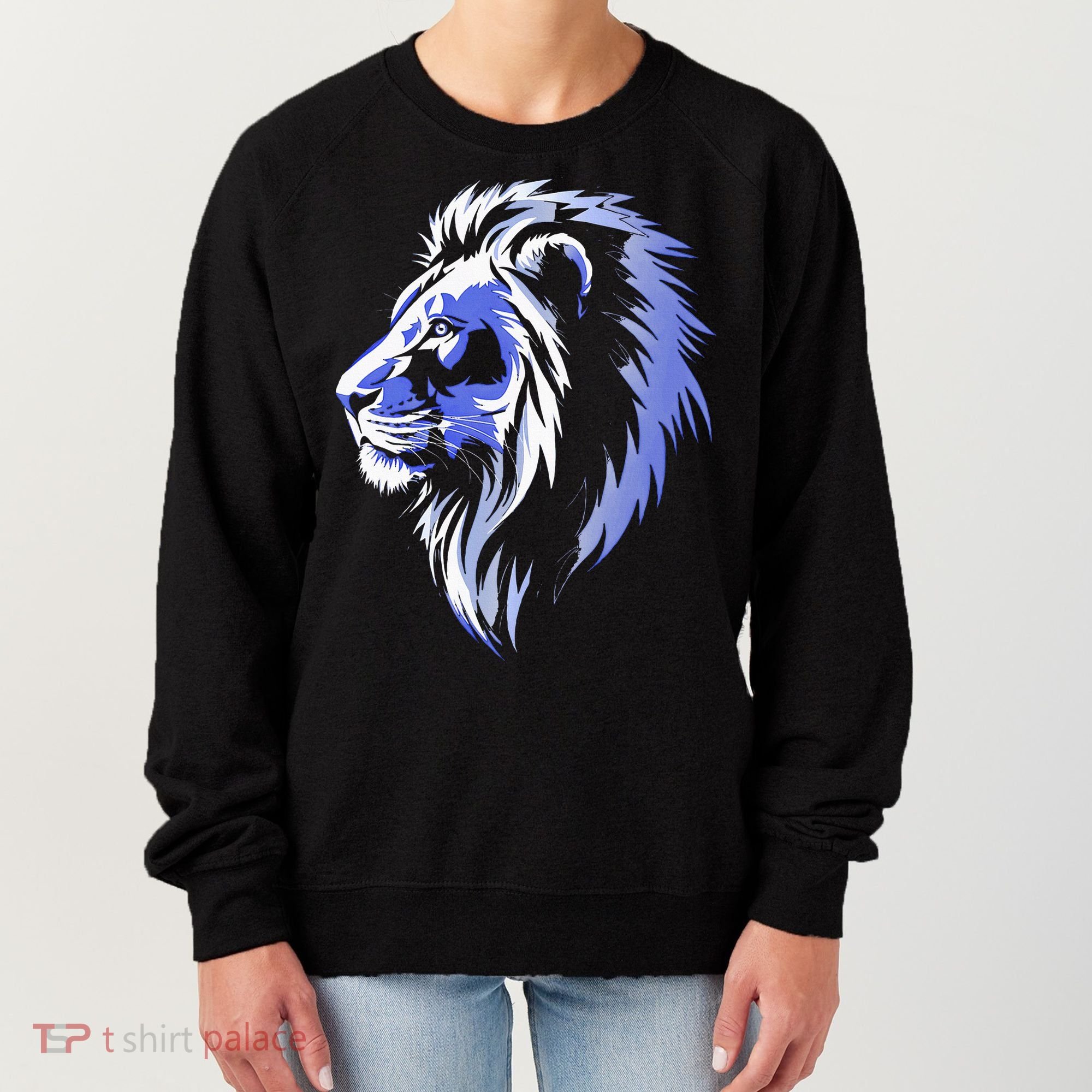 Cool Lion With Blue Eyes Lions Women's Sweatshirt
