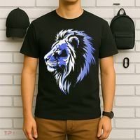 Cool Lion With Blue Eyes Lions T-Shirt thumb 6