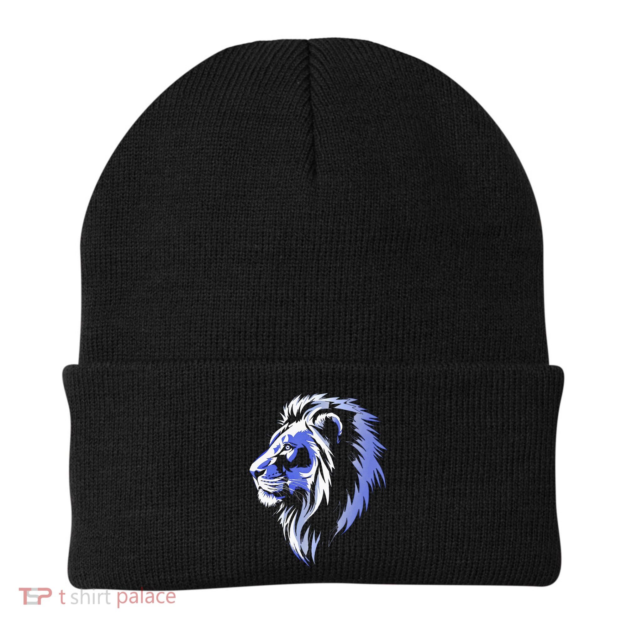 Cool Lion With Blue Eyes Lions Beanie