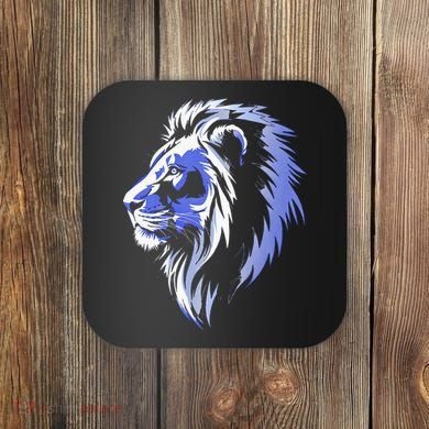 Cool Lion With Blue Eyes Lions Coaster