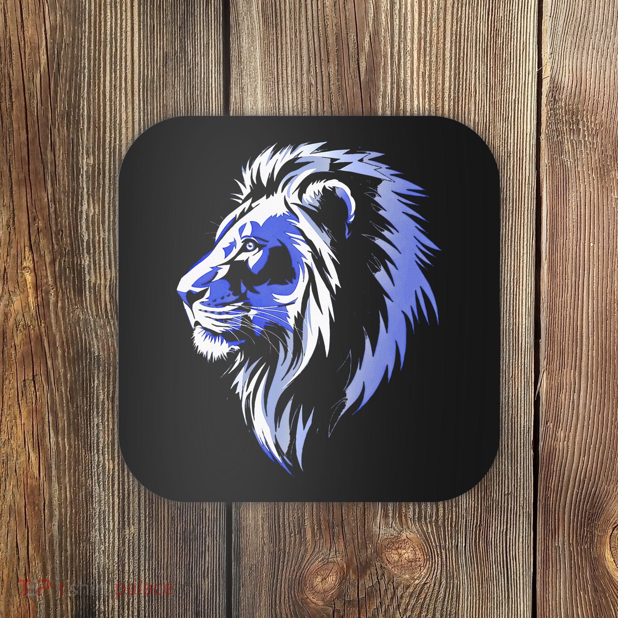 Cool Lion With Blue Eyes Lions Coaster