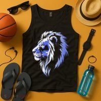 Cool Lion With Blue Eyes Lions Tank Top thumb 4