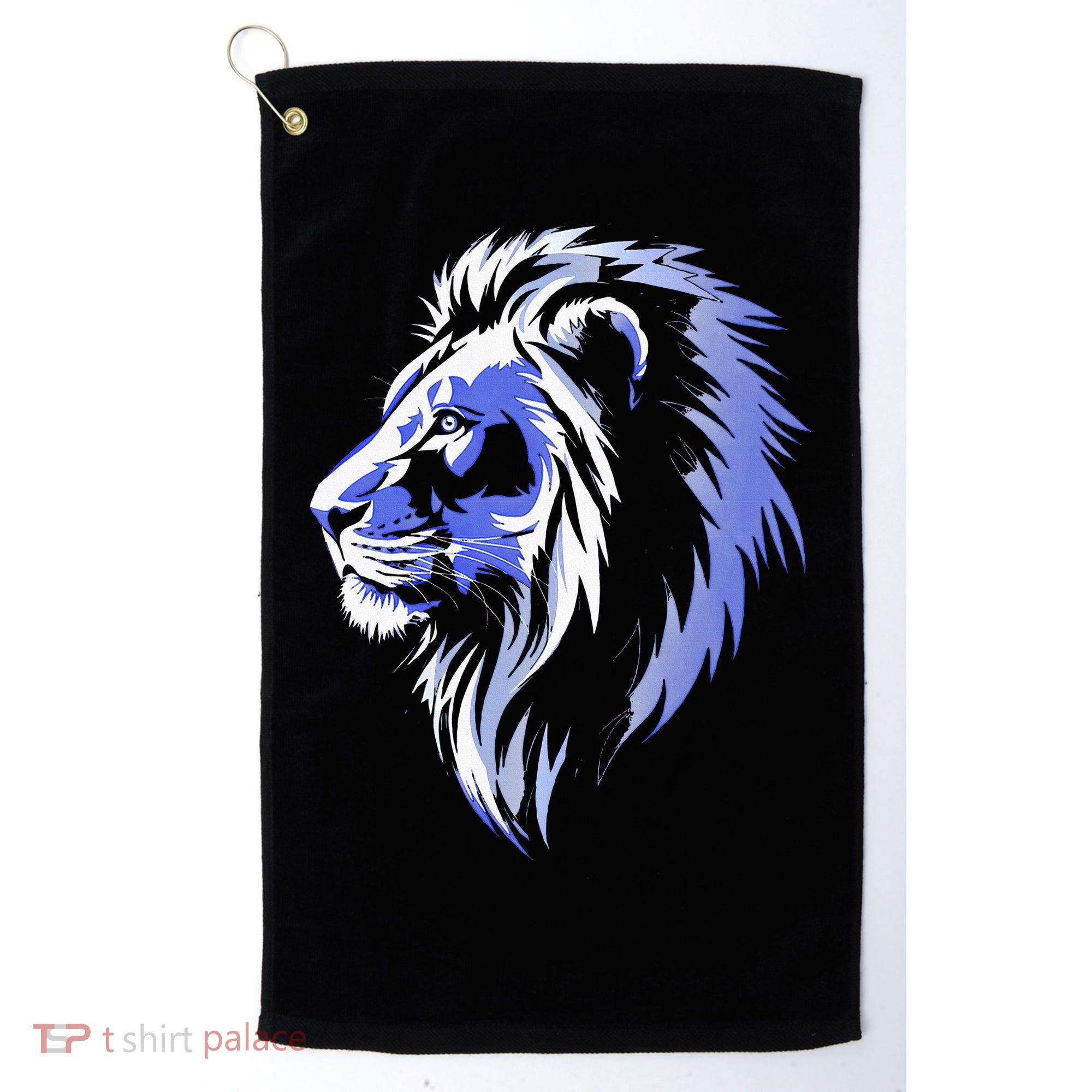 Cool Lion With Blue Eyes Lions Golf Towel