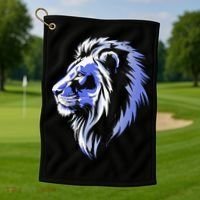Cool Lion With Blue Eyes Lions Golf Towel thumb 1