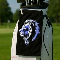Cool Lion With Blue Eyes Lions Golf Towel thumb 2