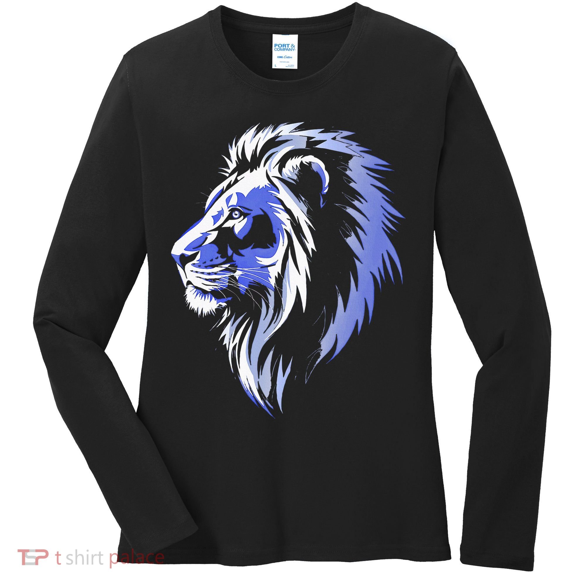 Cool Lion With Blue Eyes Lions Women's Long Sleeve Shirt