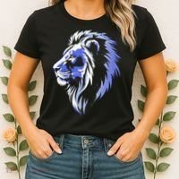 Cool Lion With Blue Eyes Lions Women's T-Shirt thumb 2