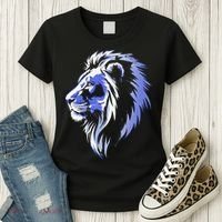 Cool Lion With Blue Eyes Lions Women's T-Shirt thumb 3