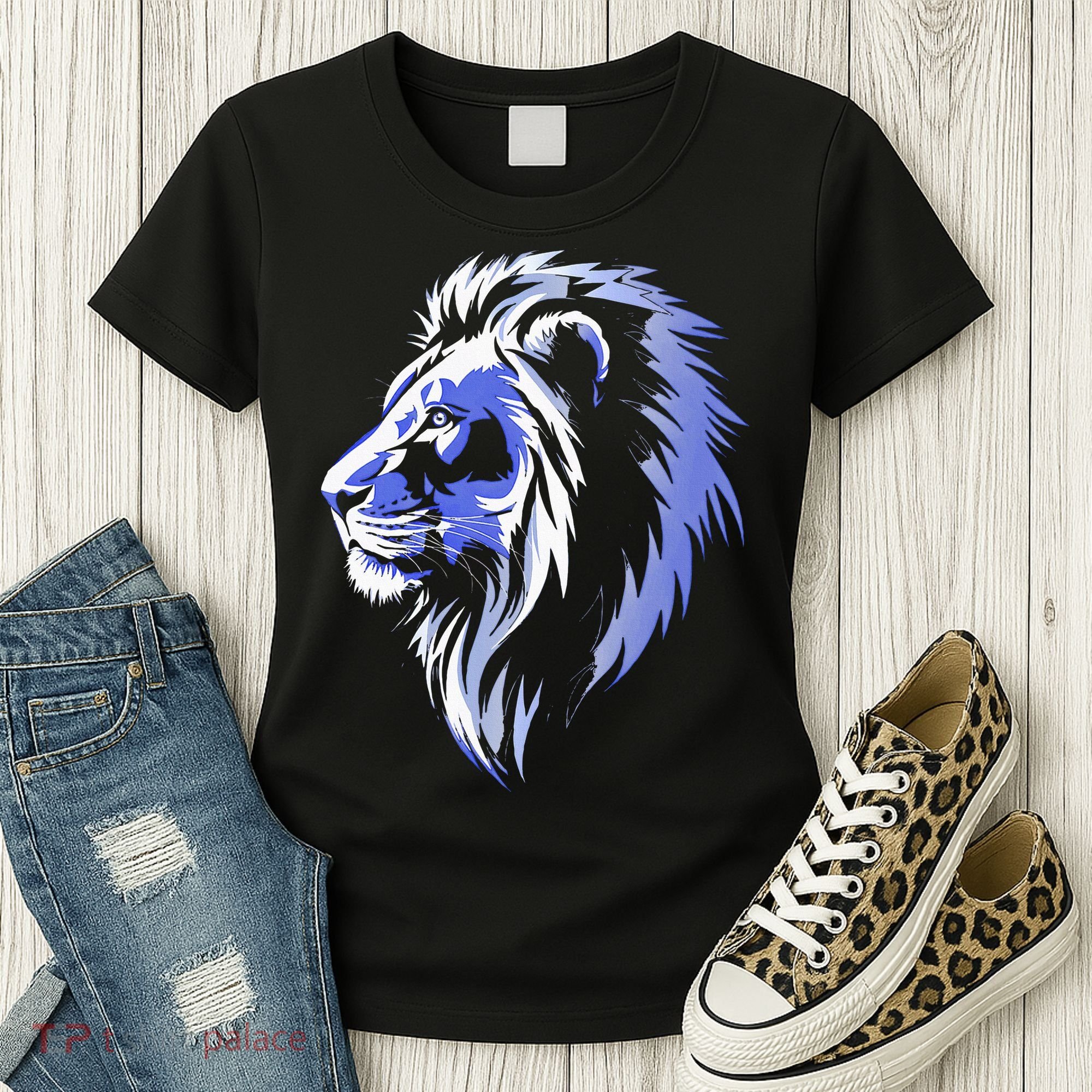 Cool Lion With Blue Eyes Lions Women's T-Shirt