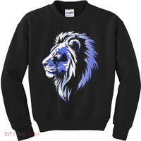 Cool Lion With Blue Eyes Lions Kids Sweatshirt thumb 0