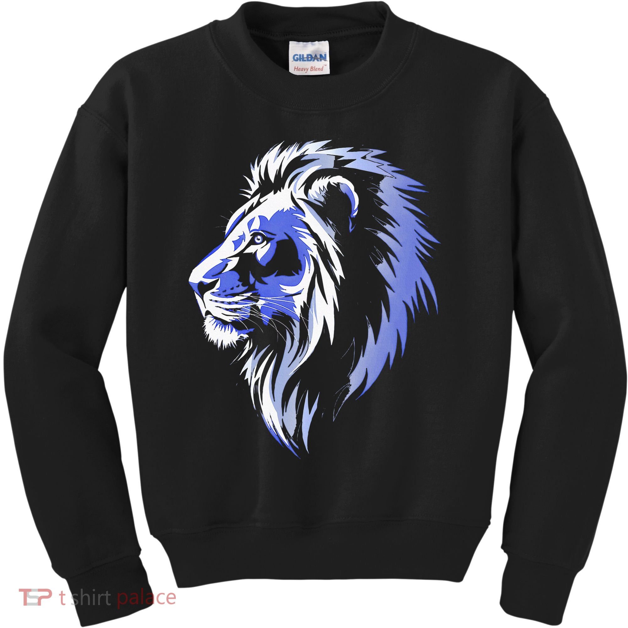 Cool Lion With Blue Eyes Lions Kids Sweatshirt