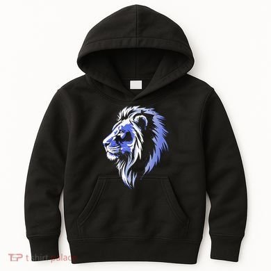 Cool Lion With Blue Eyes Lions Kids Hoodie
