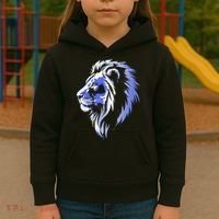 Cool Lion With Blue Eyes Lions Kids Hoodie thumb 3