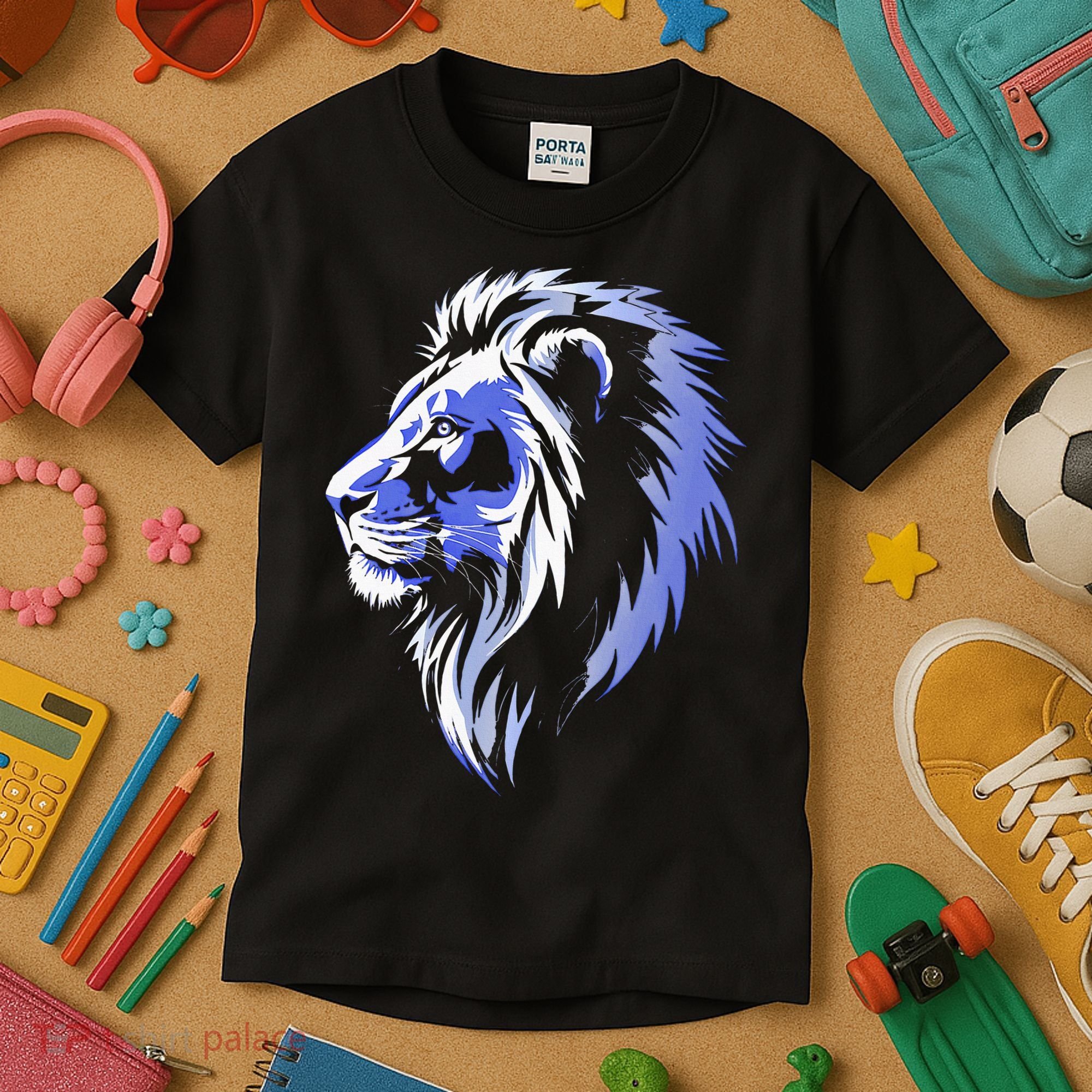 Cool Lion With Blue Eyes Lions Kids T-Shirt